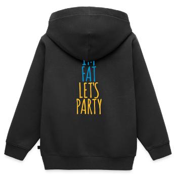 im fat lets party - Kinder Premium Organic Zip Hoodie - Schwarz - Hinten - AI Model Kid Male (0cm)