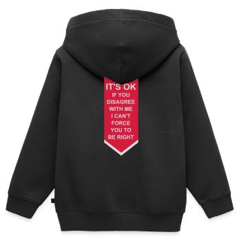you disagree with me - Kids Premium Organic Zip-up Hoodie - black - Back - AI Model Kid Male (0cm)