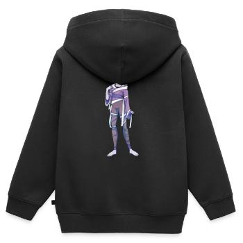 Red - Kinder Premium Organic Zip Hoodie - Schwarz - Hinten - AI Model Kid Male (0cm)