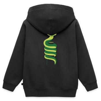 Cobra à lunettes - Sweat Premium à capuche zippé enfant bio - noir - Dos - AI Model Kid Male (0cm)