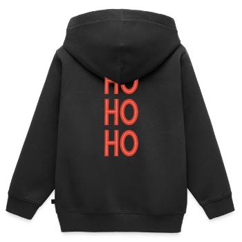 HOHOHO Weihnachtsmann - Kinder Premium Organic Zip Hoodie - Schwarz - Hinten - AI Model Kid Male (0cm)