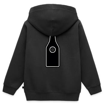 einfaches Piktogramm einer Flasche - Kinder Premium Organic Zip Hoodie - Schwarz - Hinten - AI Model Kid Male (0cm)
