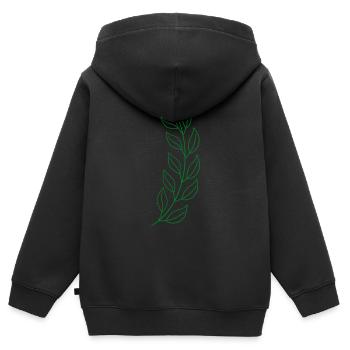 weizen blatt - Kinder Premium Organic Zip Hoodie - Schwarz - Hinten - AI Model Kid Male (0cm)