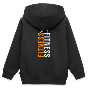 Fitness, Fitness, Sport - Kinder Premium Organic Zip Hoodie - Schwarz - Hinten - AI Model Kid Male (0cm)