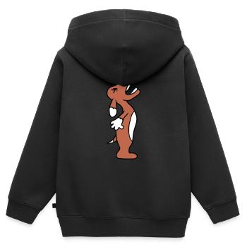 Dog angrily yelling upwards barking loudly yapping - Kids Premium Organic Zip-up Hoodie - black - Back - AI Model Kid Male (0cm)