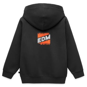 Ich brauche mehr EDM in meinem Leben Vibes - Kinder Premium Organic Zip Hoodie - Schwarz - Hinten - AI Model Kid Male (0cm)