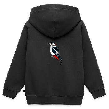 Buntspecht - Kinder Premium Organic Zip Hoodie - Schwarz - Hinten - AI Model Kid Male (0cm)