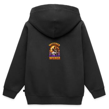 Witches Be Aware Of My Viennese Dachshund Halloween - Kids Premium Organic Zip-up Hoodie - black - Back - AI Model Kid Male (0cm)