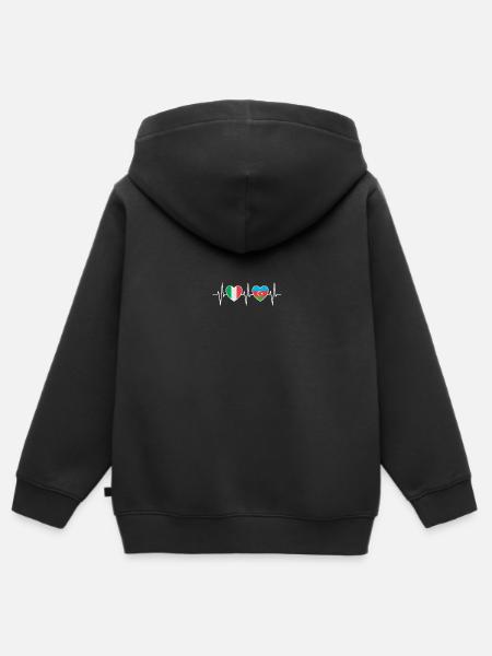 Italy and Azerbaijan Azerbaijan flag - Kids Premium Organic Zip-up Hoodie - black
