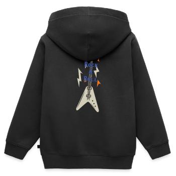 rock & roll - Sweat Premium à capuche zippé enfant bio - noir - Dos - AI Model Kid Male (0cm)