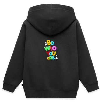 Autismus Sei wer du bist - Kinder Premium Organic Zip Hoodie - Schwarz - Hinten - AI Model Kid Male (0cm)