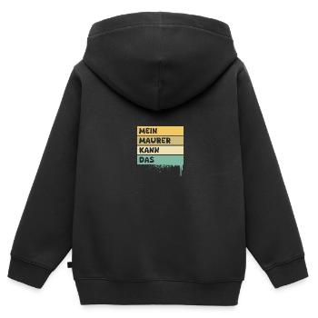 Occupation: Bricklayer - Kids Premium Organic Zip-up Hoodie - black - Back - AI Model Kid Male (0cm)