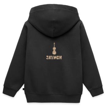 Bratsche Jaymon - Kinder Premium Organic Zip Hoodie - Schwarz - Hinten - AI Model Kid Male (0cm)