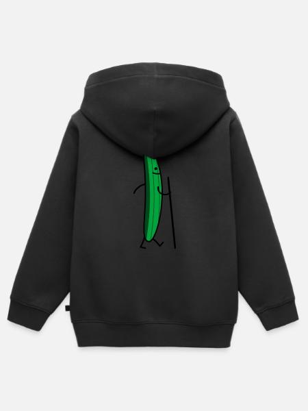 Wandernde Gurke - Kinder Premium Organic Zip Hoodie - Schwarz