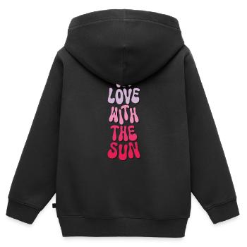 In love with the sun Spruch Sommer Sonne Retro - Kinder Premium Organic Zip Hoodie - Schwarz - Hinten - AI Model Kid Male (0cm)