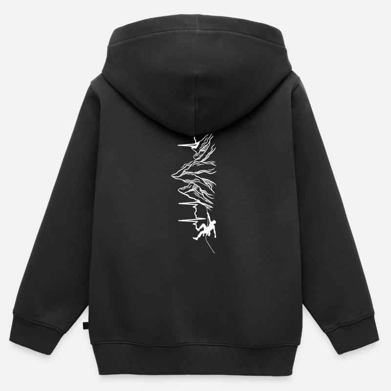 Escalade de bloc - Sweat Premium à capuche zippé enfant bio - noir