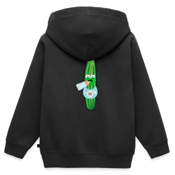 Moody cucumber, cucumbers, comic, cucumber, baby - Kids Premium Organic Zip-up Hoodie - black - Back - AI Model Kid Male (0cm)