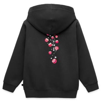 Smileys, launisch , Gesichter, Köpfe,Stimmungen - Kinder Premium Organic Zip Hoodie - Schwarz - Hinten - AI Model Kid Male (0cm)
