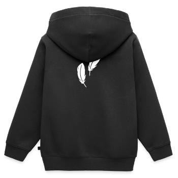 Feder - Kinder Premium Organic Zip Hoodie - Schwarz - Hinten - AI Model Kid Male (0cm)