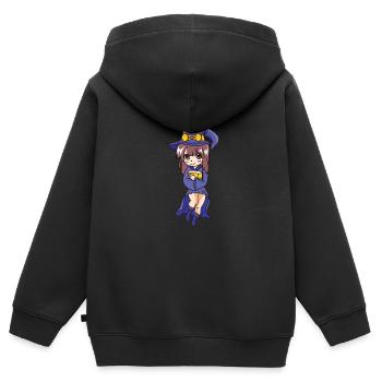 Sorcière - Sweat Premium à capuche zippé enfant bio - noir - Dos - AI Model Kid Male (0cm)