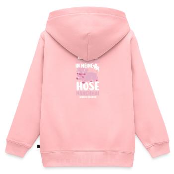 Ich Furze Nicht Schwein - Kinder Premium Organic Zip Hoodie - Rosa - Hinten - AI Model Kid Female (0cm)