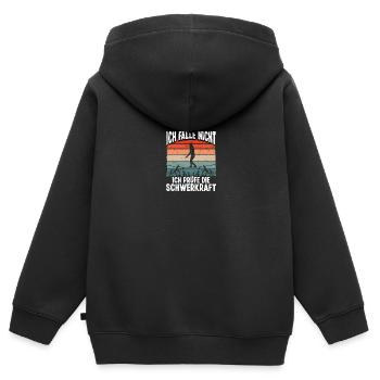 Planche de slackline Slackline d’intérieur Set Slackliner - Sweat Premium à capuche zippé enfant bio - noir - Dos - AI Model Kid Male (0cm)