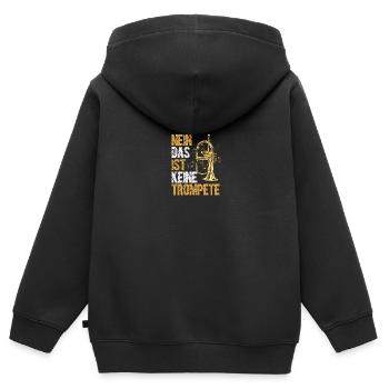 Orchestre de bugles Musiciens d’huile de bugle - Sweat Premium à capuche zippé enfant bio - noir - Dos - AI Model Kid Male (0cm)