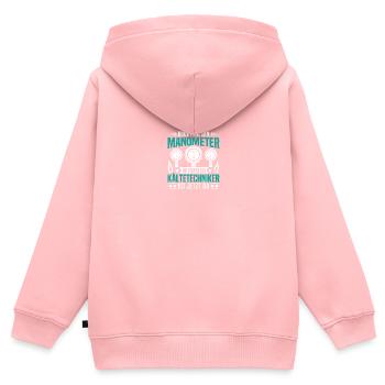 Installateur de systèmes de réfrigération pour les techniciens en réfrigération de climatisation - Sweat Premium à capuche zippé enfant bio - rose - Dos - AI Model Kid Female (0cm)