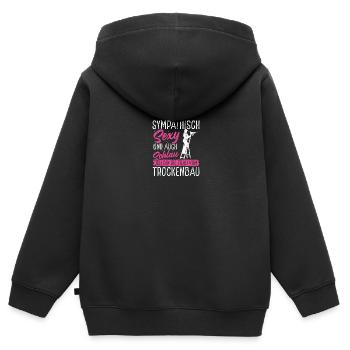 cloison sèche femme maître compagnon - Sweat Premium à capuche zippé enfant bio - noir - Dos - AI Model Kid Male (0cm)