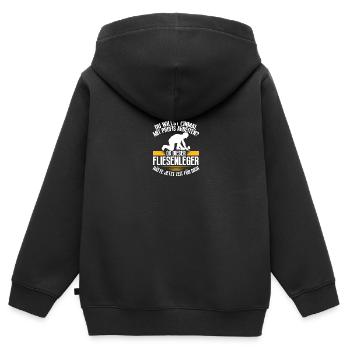 Métier de carreleur artisan compagnon - Sweat Premium à capuche zippé enfant bio - noir - Dos - AI Model Kid Male (0cm)