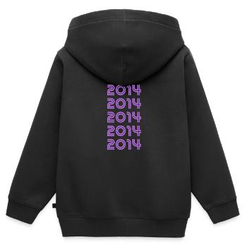 Style 2014 - Kinder Premium Organic Zip Hoodie - Schwarz - Hinten - AI Model Kid Male (0cm)