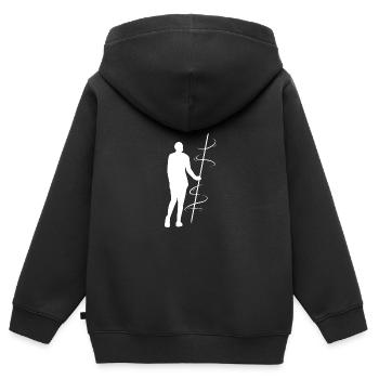 Lance lance un poison pour les athlètes sportifs - Sweat Premium à capuche zippé enfant bio - noir - Dos - AI Model Kid Male (0cm)