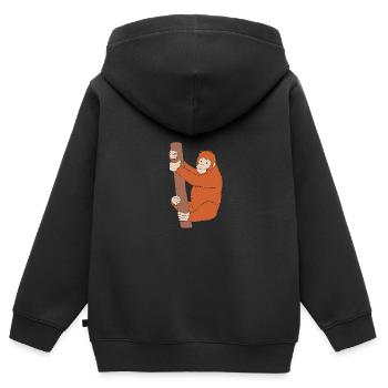 Orang Utan - Kinder Premium Organic Zip Hoodie - Schwarz - Hinten - AI Model Kid Male (0cm)