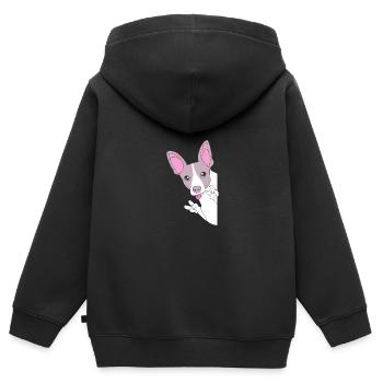 Rat Terrier - Kinder Premium Organic Zip Hoodie - Schwarz - Hinten - AI Model Kid Male (0cm)