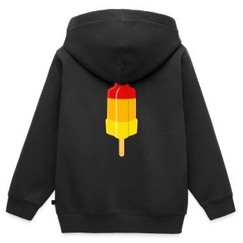 fusée solo - Sweat Premium à capuche zippé enfant bio - noir - Dos - AI Model Kid Male (0cm)