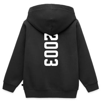Made In 2003 - Sweat Premium à capuche zippé enfant bio - noir - Dos - AI Model Kid Male (0cm)