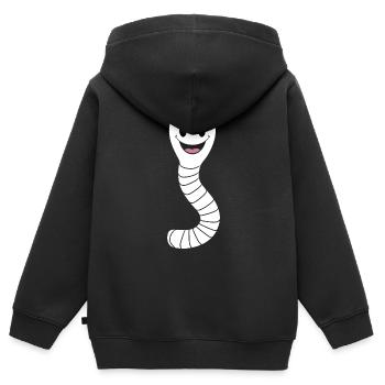 regenwürmer - Kinder Premium Organic Zip Hoodie - Schwarz - Hinten - AI Model Kid Male (0cm)