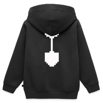 Pelle Pixel - Sweat Premium à capuche zippé enfant bio - noir - Dos - AI Model Kid Male (0cm)