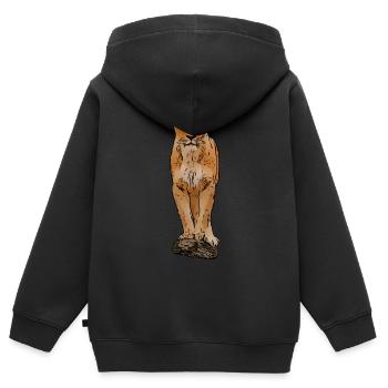 lion motif lion female lion cat - Kids Premium Organic Zip-up Hoodie - black - Back - AI Model Kid Male (0cm)