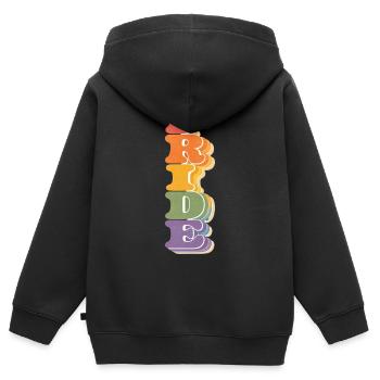 Pride Vertikal Regenbogen CSD Retro Spruch Retro 7 - Kinder Premium Organic Zip Hoodie - Schwarz - Hinten - AI Model Kid Male (0cm)