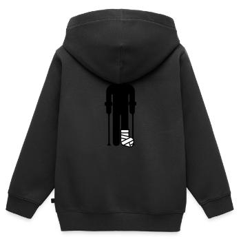 Jambes en plâtre - Sweat Premium à capuche zippé enfant bio - noir - Dos - AI Model Kid Male (0cm)