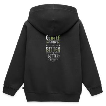 Teeliebhaber Erholung Warm - Kinder Premium Organic Zip Hoodie - Schwarz - Hinten - AI Model Kid Male (0cm)