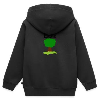 Eiche Baum - Kinder Premium Organic Zip Hoodie - Schwarz - Hinten - AI Model Kid Male (0cm)