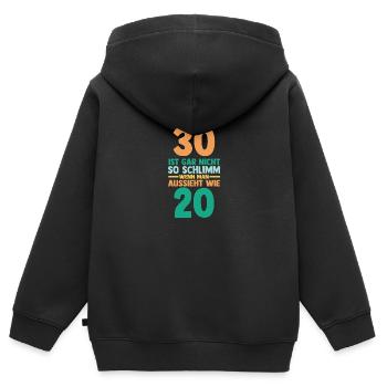 Dreißig 30 Jahre Dreißigster Geburtstag - Kinder Premium Organic Zip Hoodie - Schwarz - Hinten - AI Model Kid Male (0cm)