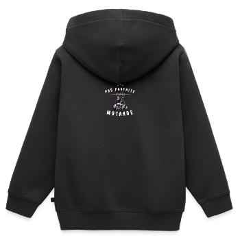 Nicht perfekt, aber Biker - Kinder Premium Organic Zip Hoodie - Schwarz - Hinten - AI Model Kid Male (0cm)