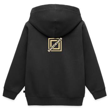 Dessinateur - Sweat Premium à capuche zippé enfant bio - noir - Dos - AI Model Kid Male (0cm)
