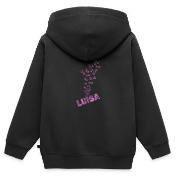 Blubbern für Luisa Wasser Wassersport - Kinder Premium Organic Zip Hoodie - Schwarz - Hinten - AI Model Kid Male (0cm)