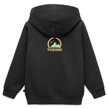 Yushan as Trekking - Kids Premium Organic Zip-up Hoodie - black - Back - AI Model Kid Male (0cm)
