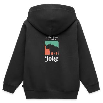 Extinktion nicht witzig. Tierrechtsaktivist Gesche - Kinder Premium Organic Zip Hoodie - Schwarz - Hinten - AI Model Kid Male (0cm)