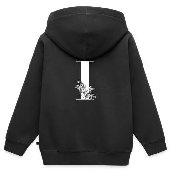 Point (I) - Kids Premium Organic Zip-up Hoodie - black - Back - AI Model Kid Male (0cm)